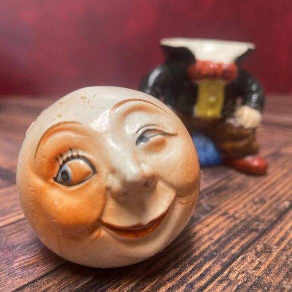 "Man in the Moon" 2-Piece Salt & Pepper Shaker – Made in Japan (1930's-1940's) - Picture 4 of 11